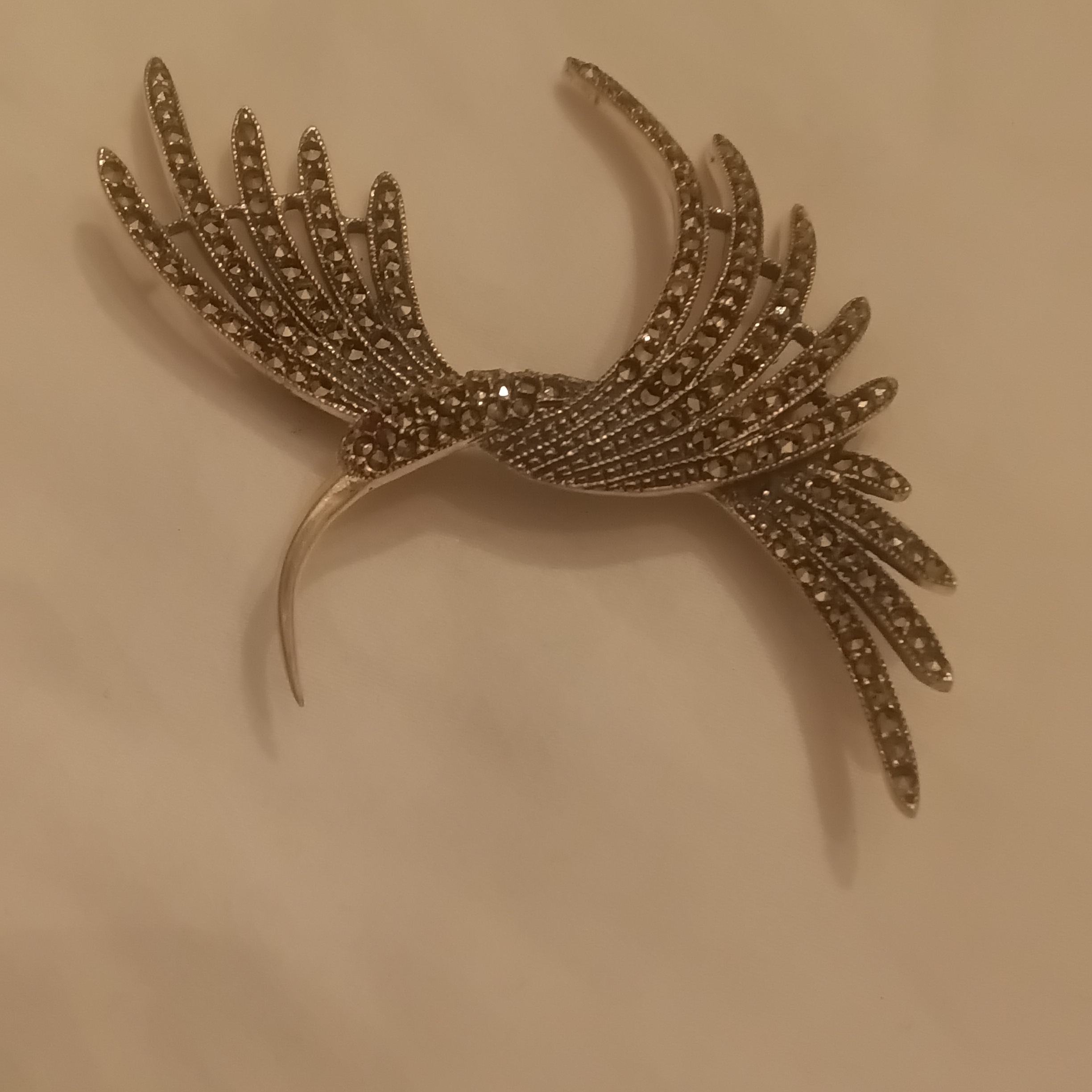 Judith Jack Silver Marcasite Bird Brooch 45$